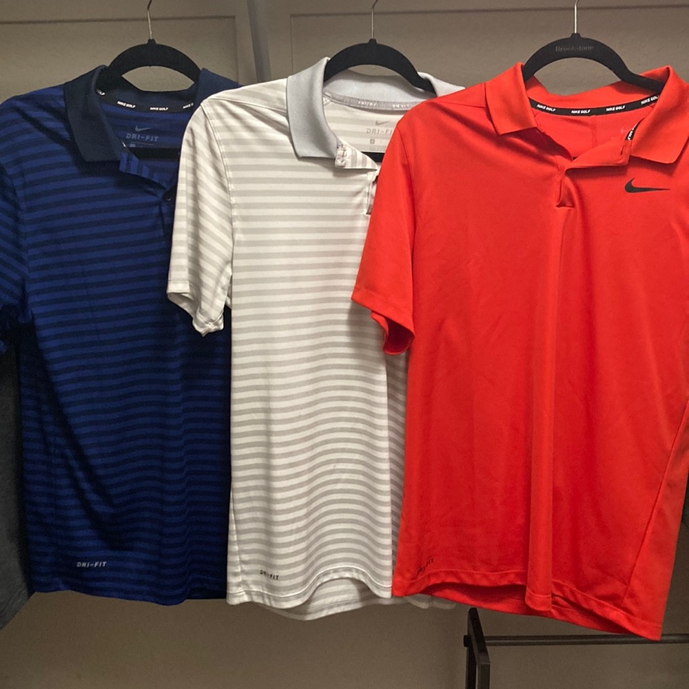 3 Nike golf Dri fit shirts